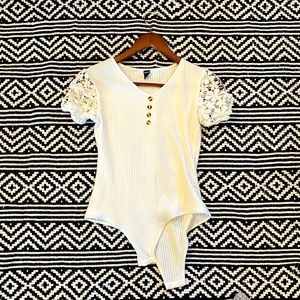 Textured lace bodysuit